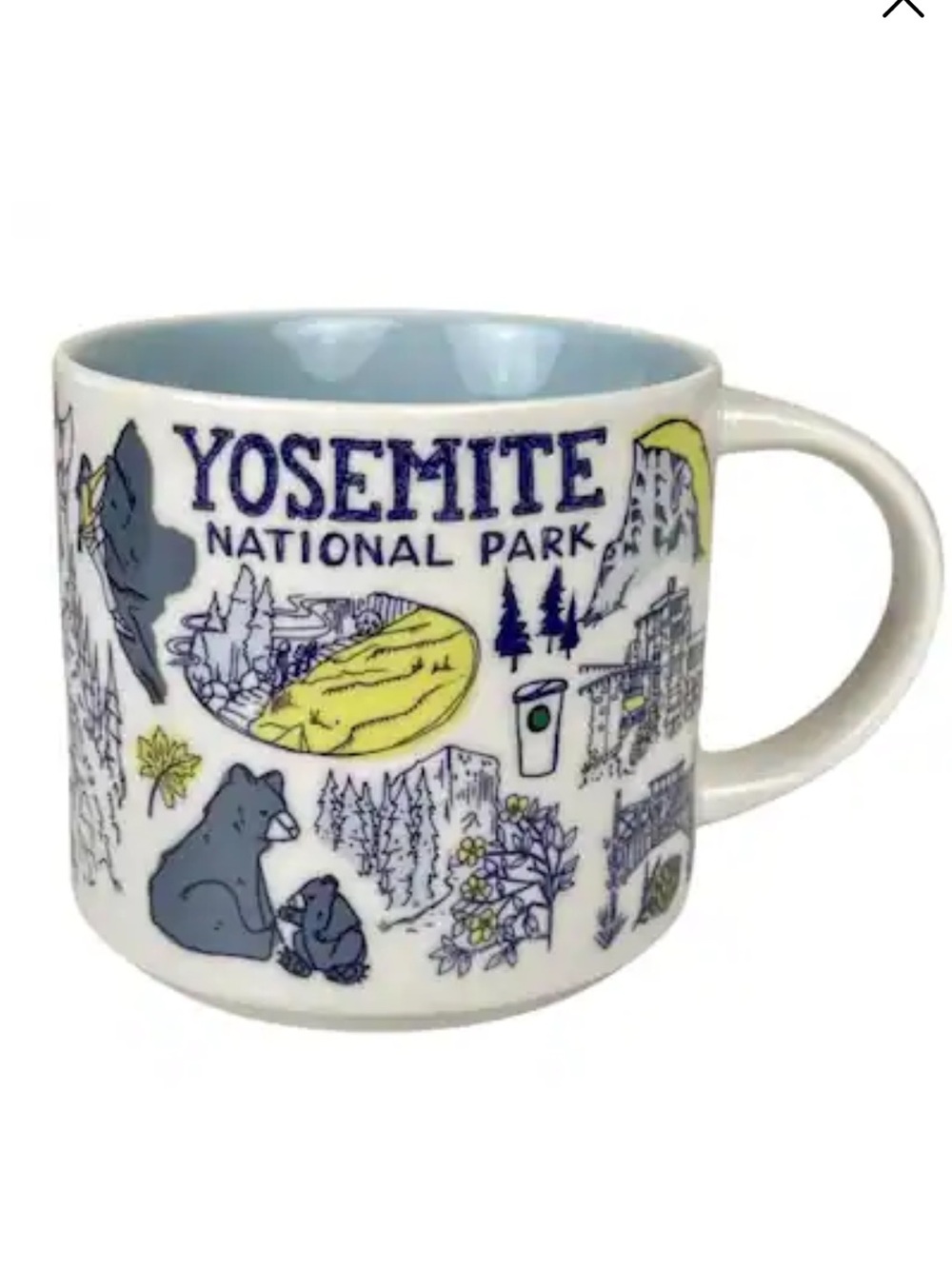 Starbucks Yosemite National Park Illustrated Mug - White, Blue, Yellow